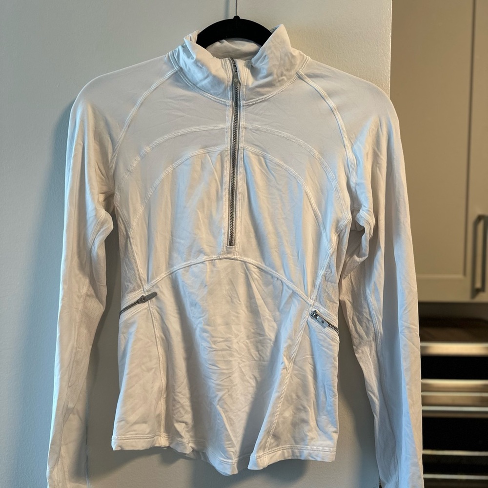 Lululemon White Quarter-Zip Long Sleeve